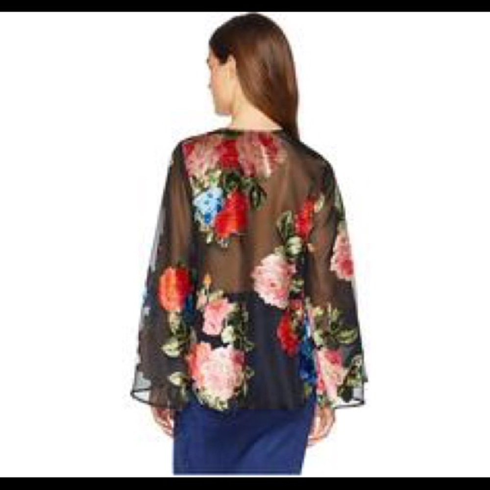 NWT Show Me Your Mumu Sheer Floral Top | Statement Blouse | Trendy Boho Style S